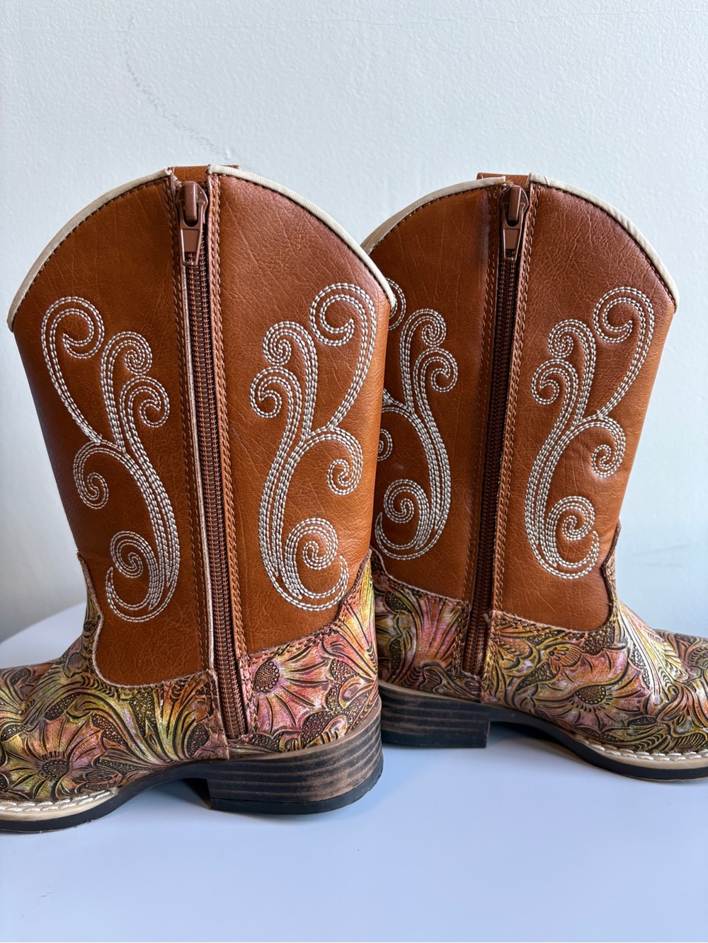 Twister Elizabeth Toddler Girls Cowboy Boots, Brown. Sz 10 - Picture 5 of 8